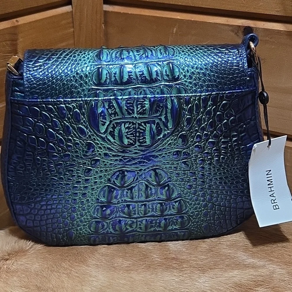 Brahmin Small Nadine Royalty Ombré Crossbody Bag NWT